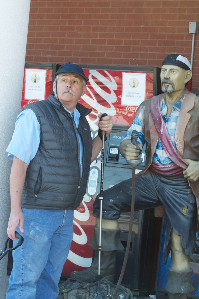 Bob gets directions from a Port St. Joe pirate.  Then we all went for a beer.