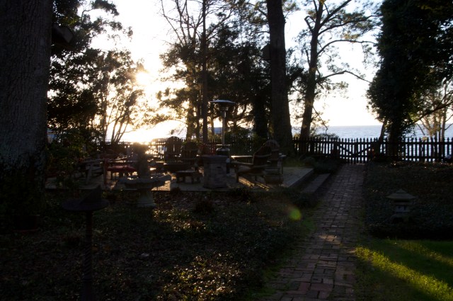 The view from the breakfast table at the Bay Breeze Inn.