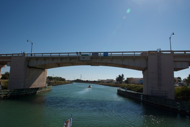 The sun glistens on the ICW