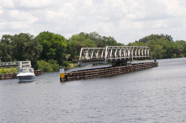 A swing bridge.  These are sometimes hand operated.