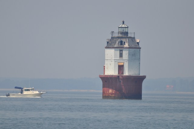Passing the lighthouse that marks Point No Point shoals.