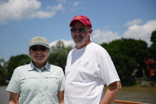 Ann and Carl on the Traveler's  bow.