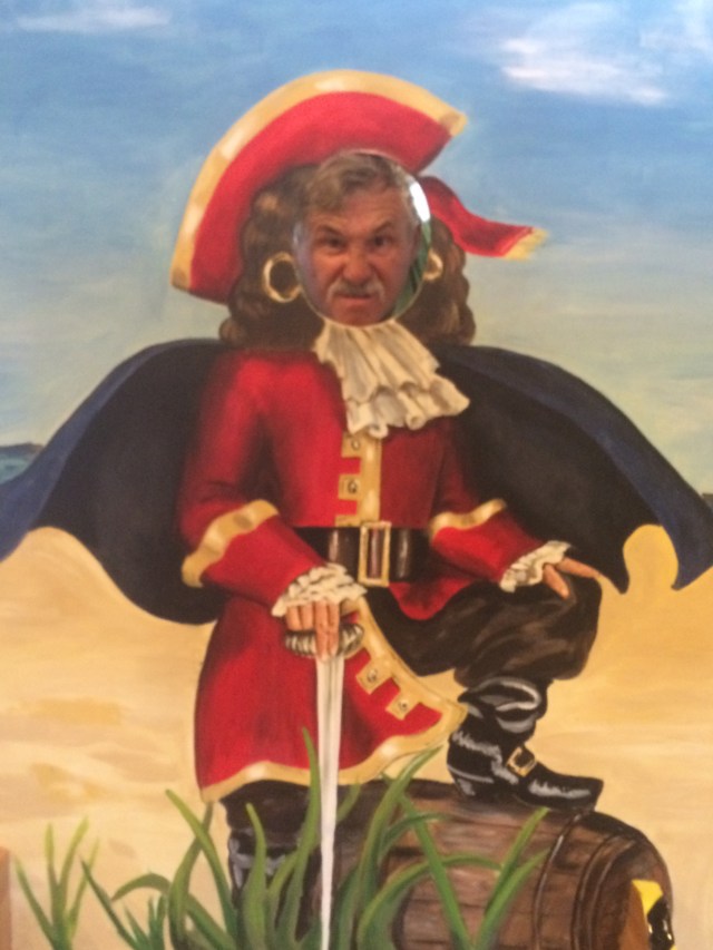 Exchanging snarls with pirates.  Arrrgh!