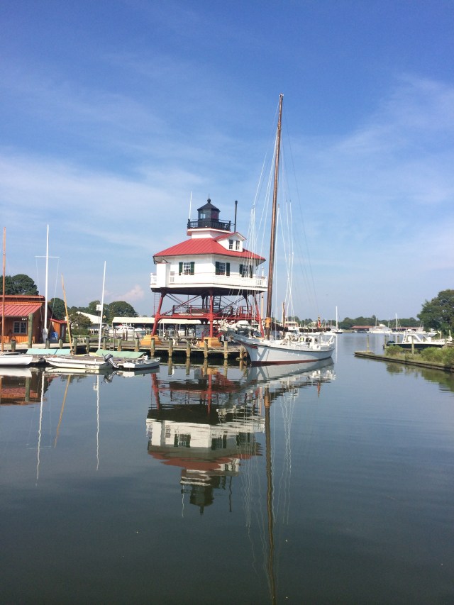 Enjoying the museum and a restored lighthouse.