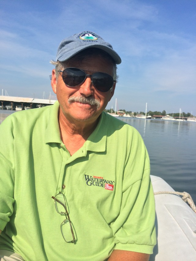 Taking a dinghy ride to the docks of the maritime museum in Solomons.