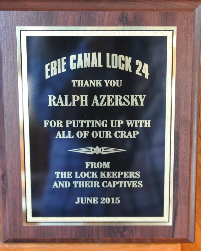 We presented Ralph with an appropriate plaque.