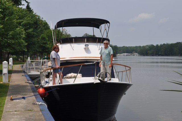 Suzanne and Bob enjoying the afternoon on the Travelers' deck in Baldwinsville, NY.