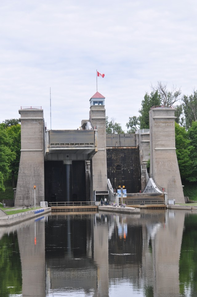 The approach to the Peterborough Lift Lock.