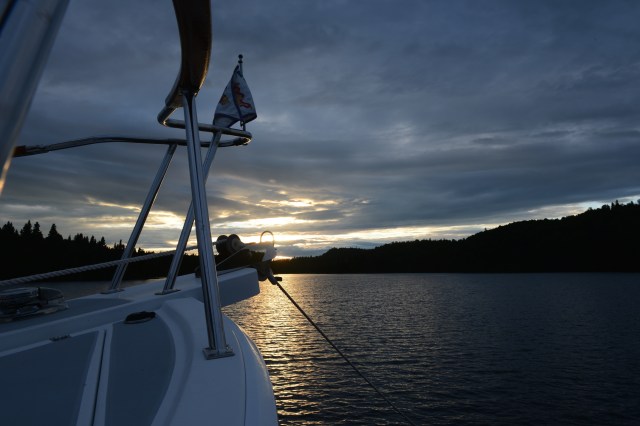 at anchor; western Otter Cove, Lake Superior