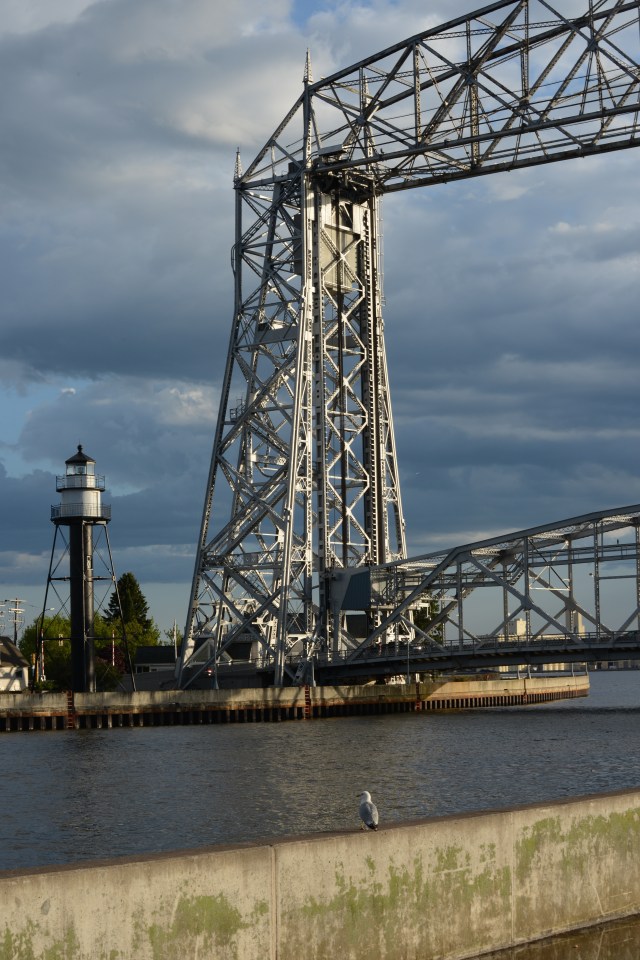The famous lift bridge to Duluth Harbor.