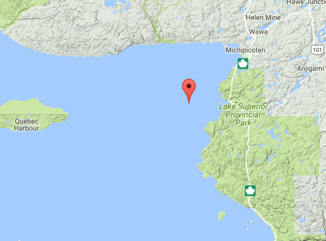 Arkansas Traveler in the quieter waters close to Brule Harbor.